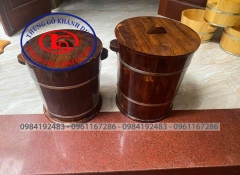 THÙNG GỖ ĐỰNG GẠO MÀU GIẢ CỔ