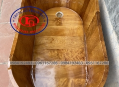 Bồn bầu dục không bo viền ( gỗ pơ mu) 01