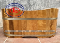 Bồn bầu dục không bo viền ( gỗ pơ mu) 02