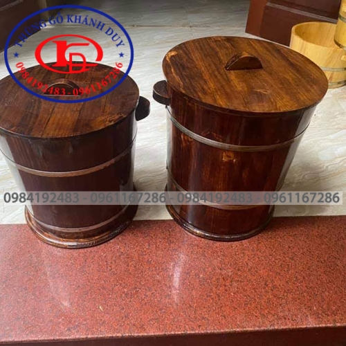 THÙNG GỖ ĐỰNG GẠO MÀU GIẢ CỔ