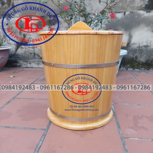 THÙNG GỖ ĐỰNG GẠO 10 KG