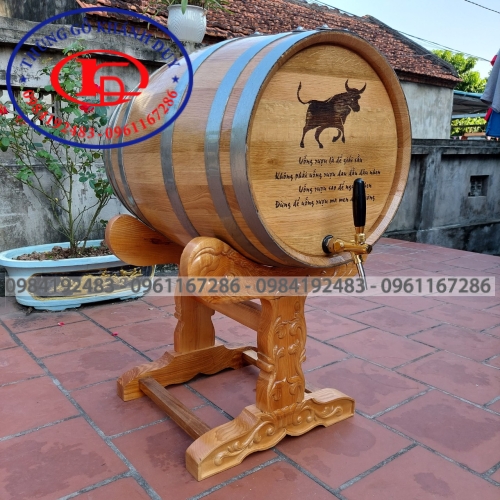 Thùng 100 Lít chân trạm khắc